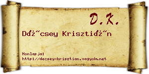 Décsey Krisztián névjegykártya