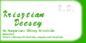 krisztian decsey business card