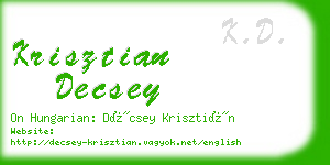 krisztian decsey business card